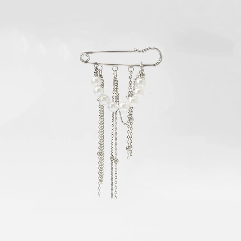 Trendy Tassel Chain Brooches for Women Handmade Beaded Pearl Chain Anklet Women 2025 Detachable Trouser Brooch Jewelry Gift