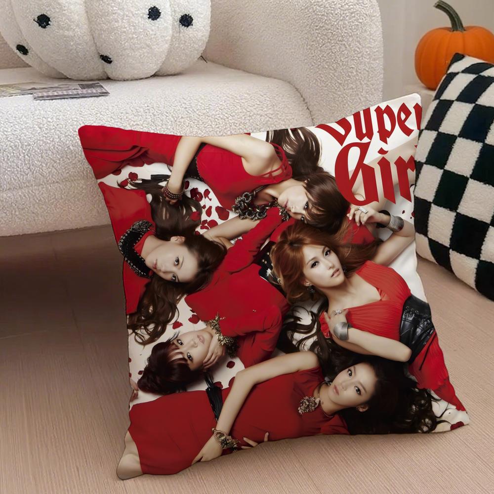 GirlGroup Kpop KKara Cushion Cover Throw Pillow Cover Hidden Button Durable Polyester Chair Cushion
