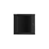 Lanberg Wall Mounted Rack Cabinet 19 Inches 12u - 600x600 Self-assembled Black Glass Door