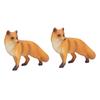 2pcs Realistic Fox Figure Wild Animal Model Toy Educational Presents for Children