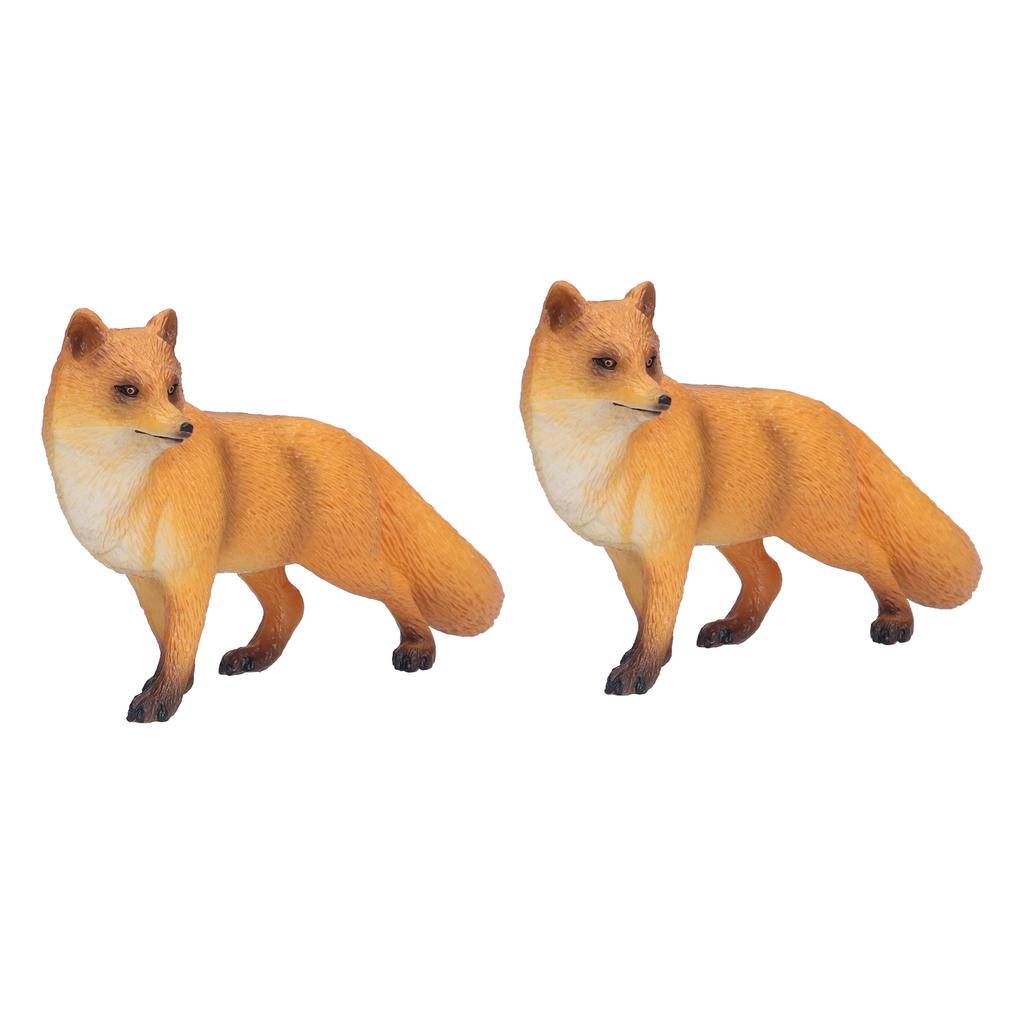 2pcs Realistic Fox Figure Wild Animal Model Toy Educational Presents for Children
