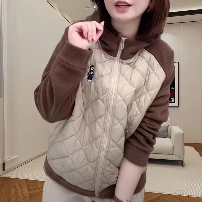 

Флисовая толстовка с капюшоном Осень/Зима 2025: Универсальная, ветрозащитная, с плотной подкладкой, контрастного цвета куртка 3XL (145-165 jin)