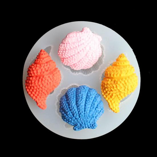 Silicone Chocolate Mold Ocean Conch Seashell Fondant Cake Mold Pudding Mold for Cake Decoration Cupcakes Polymer Clay