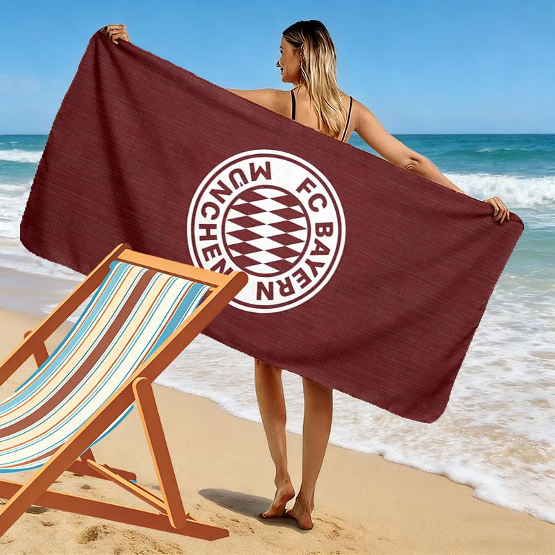 FC Bayern Munchen Print Beach Towel, Large Soft Quick Dry Towel for Beach Camping Swimming