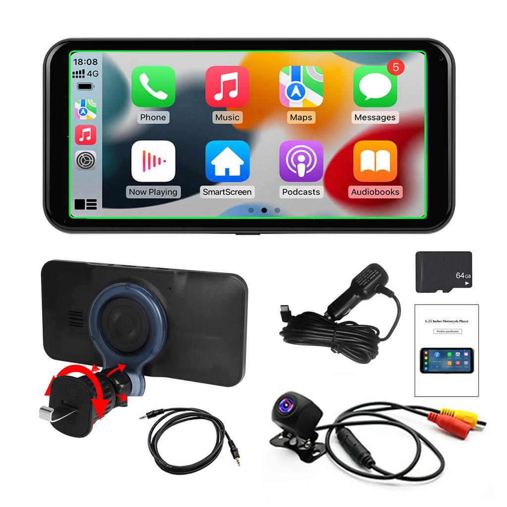 6.25inch Car Radio Wireless CarPlay Android Auto Multimedia Video Player Portable Touch Screen With USB AUX For Rear View Camera