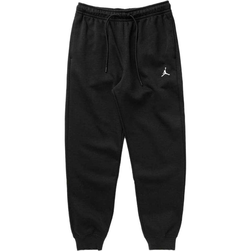 

Jordan Brooklyn Lace-Up Solid Color Comfortable Soft Skin-Friendly Mid-Waist Cuffed Knit Sports Pants Men bottoms Black FV7277-010 L