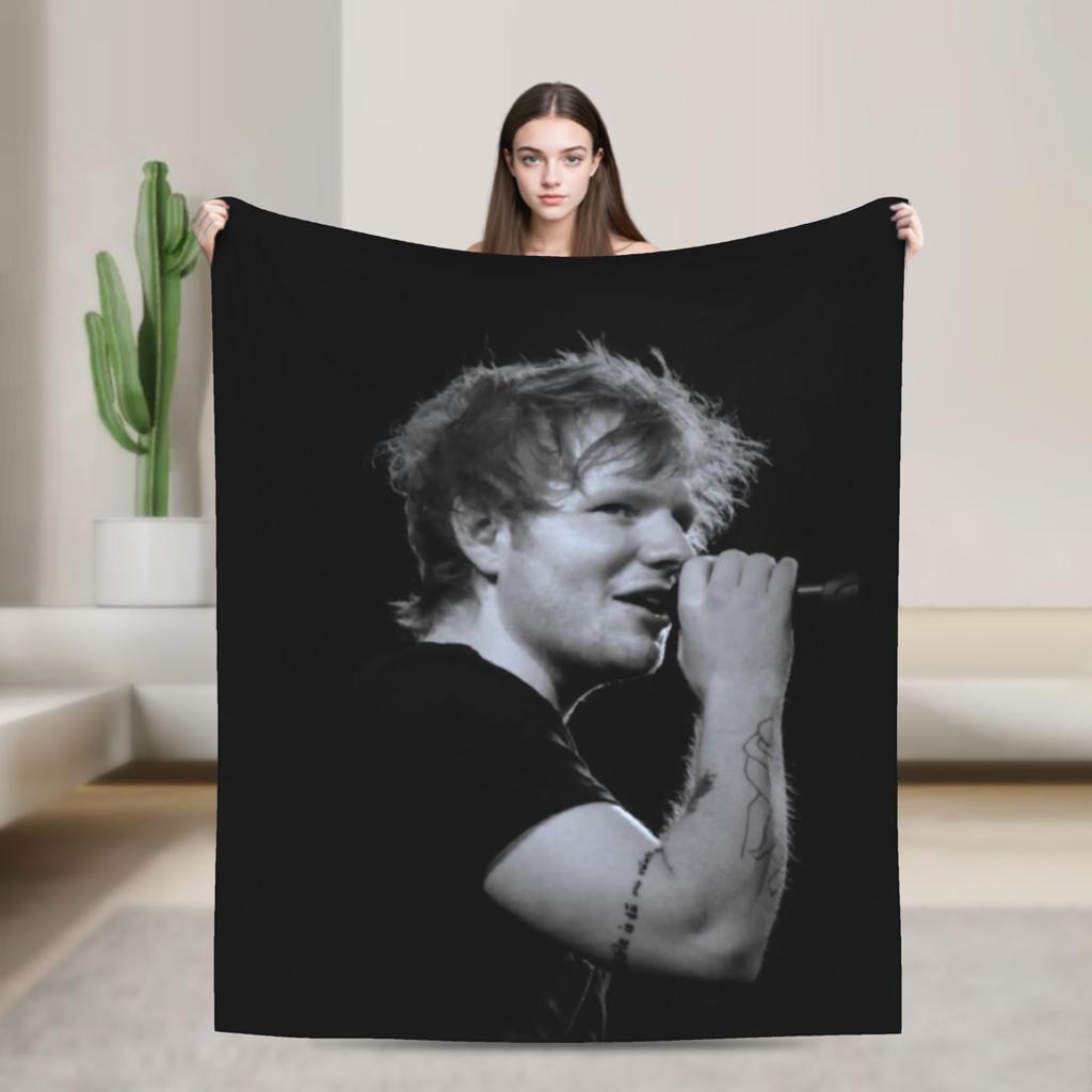 Britský Ed Sheeran hlava Písně Deku Měkká Teplá Street Trend Plyšové Lůžkoviny Přehozy Pro Venkovní Piknik Flanelové Povlak na Postel Pokrývku Postele