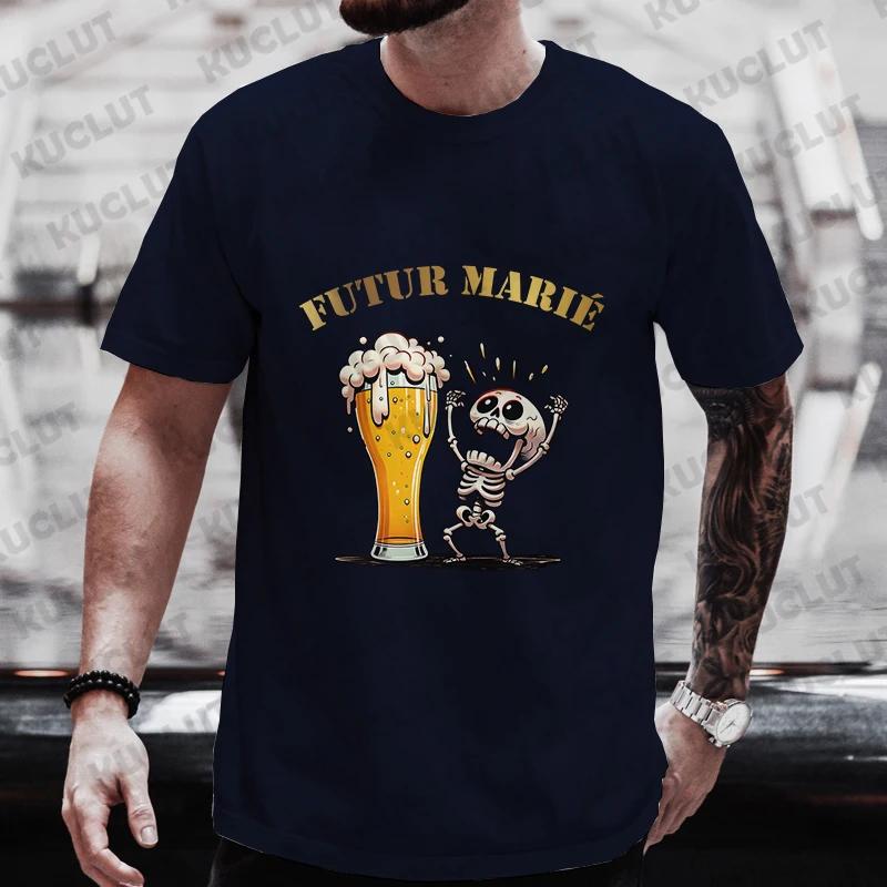 Boyfriend Evg Team Future Groom Man T Shirt Wedding Y2k Tops Fashion Beer Graphic Tshirt Single Farewell Bachelor Party Tees