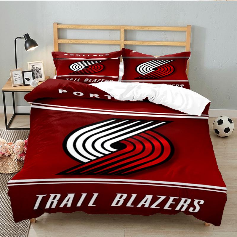 Portland Blazers Artwork Bedding Set 3pcs, High Quality Bedding Set Including 1pc Duvet Cover And 2pcs Pillowcases for Bedroom, Dormitory Gift