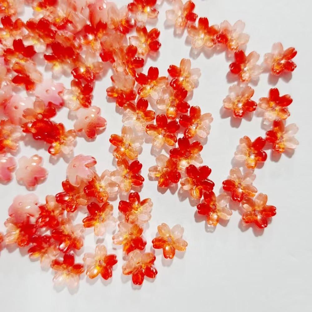 100pcs Transparent Oriental Cherry Beads Gradient Color Jewelry Making Material DIY Accessories