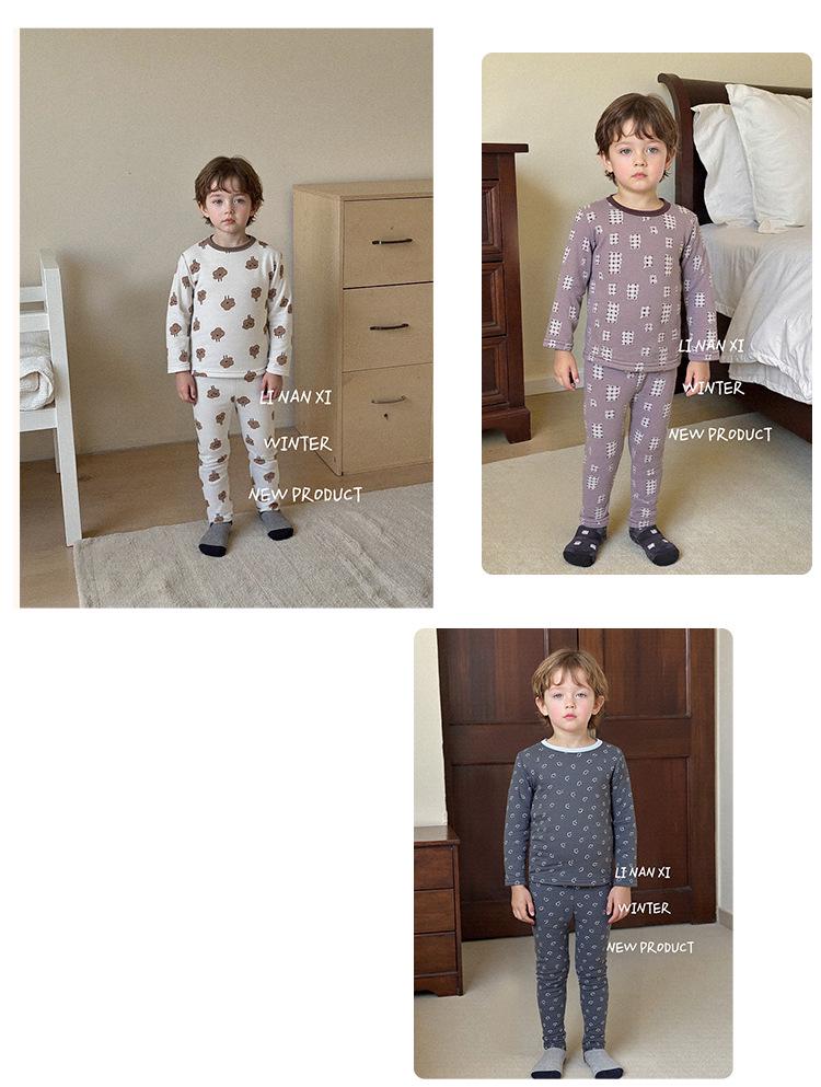 2025 New Fleece-Lined Winter Pajama Set for Small & Medium Children - Thermal Baby & Kids Homewear