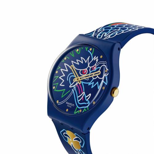Swatch Dragon In Waves Watch SO28Z125 Blue