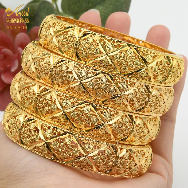 2026 Alloy Spring Women's Indian Sand Gold Jewelry Bracelet Ring Gold Plated Hollow Accessories Bride Bracelet