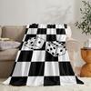 GUOYU Blanket Dice Black BALL Poker Throw Soft Flannel Throw Summer Blanket Lightweight Cozy Nap Blanket For Sofa Bed Travel