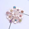 Rhinestones Embellishment Flower Shaped Brooch Unique Floral Shaped Lapel Pin Stylish Women Accessory for Coat Dress