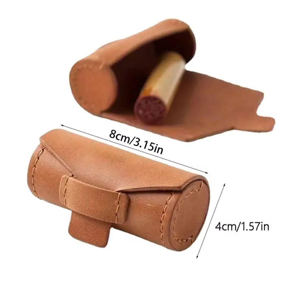 PU Leather Lipstick Storage Bag Protective with Lid Mini Lipstick Cover Portable Solid Color Seal Organizer Cosmetics