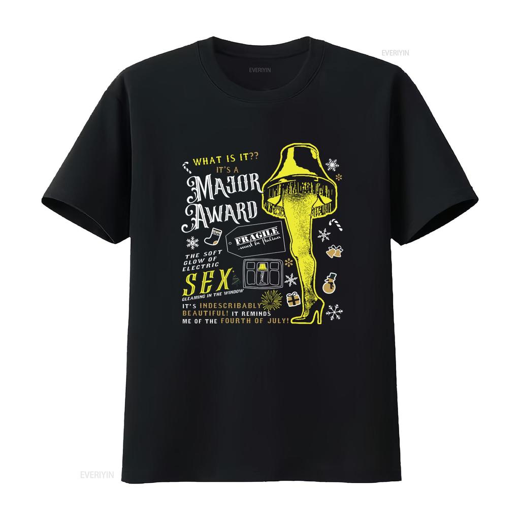 Major Award Leg Lamp Christmas Story Softstyle T Shirt Fragile Soft Glow Electric Indescribably Beautiful Vintage Washed