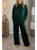 Women's Autumn & Winter Christmas Set: Long-Sleeve Round Neck Top with Drawstring Casual Pants.