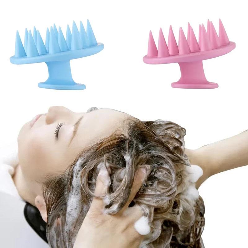 1pc Portable Silicone Head Massage Brush, Deep Cleansing Scalp and Hair Care Brush, Massage Shampoo Brush, Shower Brush