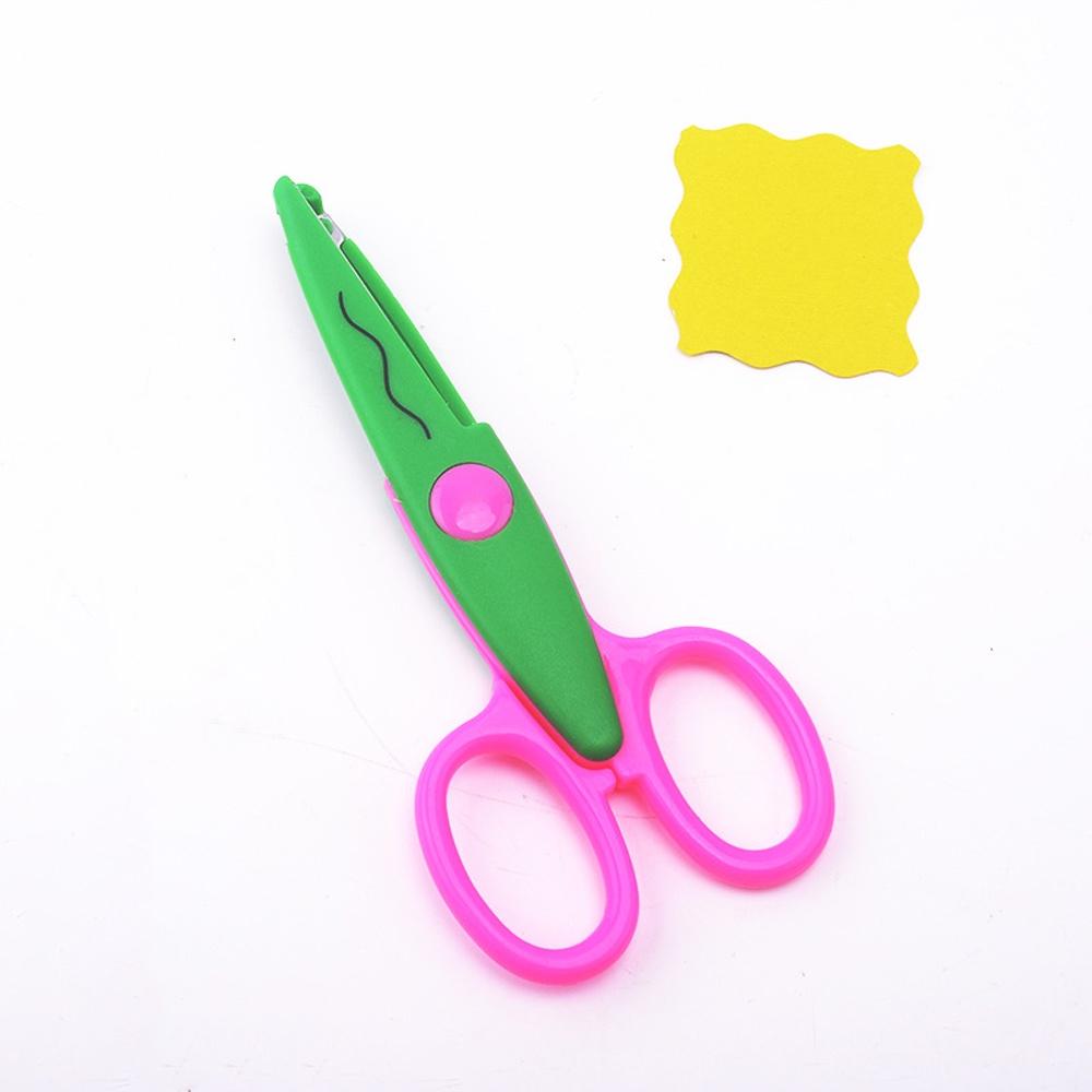 

1/6pcs Student DIY Color Album Decorative Lace Scissors with 6 Pattern Hand Scissors Paper Cuttings Scissors Art Safety Scissors