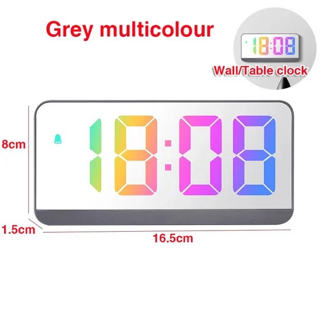 Electronic Wall Clock Temperature Date Table Clock Wall-mounted Dual Alarms Digital LED Clocks for Home Bedroom Voice Control