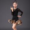 Girls' Exam Grade Latin Dance Costume Set - Long Sleeve Jumpsuit with Skirt for Autumn Practice