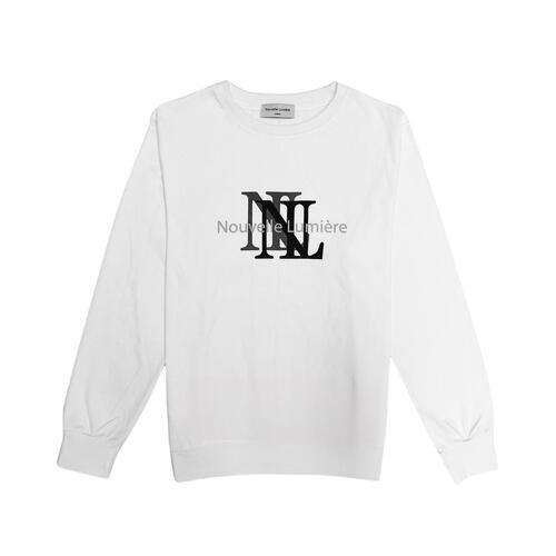Nubelleumieleu Double Logo Long Sleeve Sweatshirt White