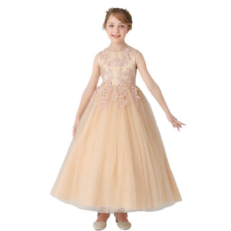Girls Kids Puffy Princess Dress Wedding Party Performance Flower Girl Dress