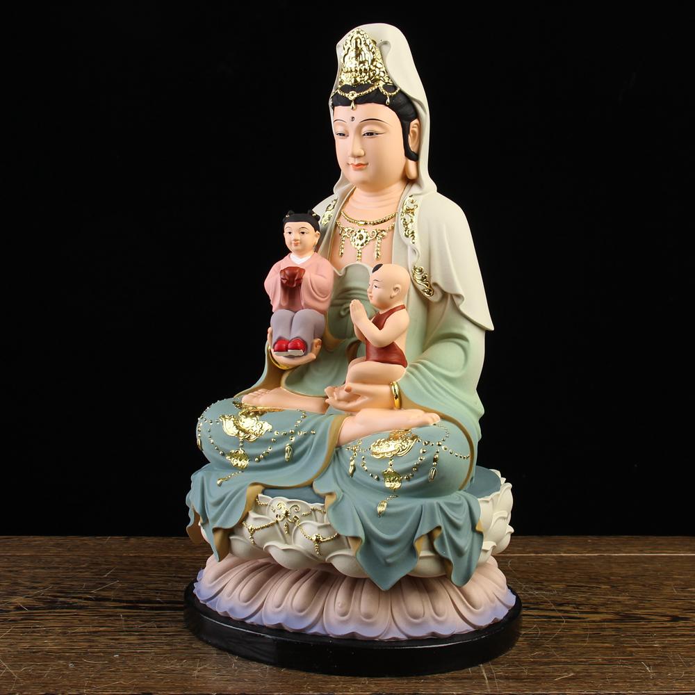 Multidimensionales Harzmaterial Einrichtungsattraktivität für Zi Bao Ping Guan Shi Yin Dekoration der Guan Zi Buddha-Statue