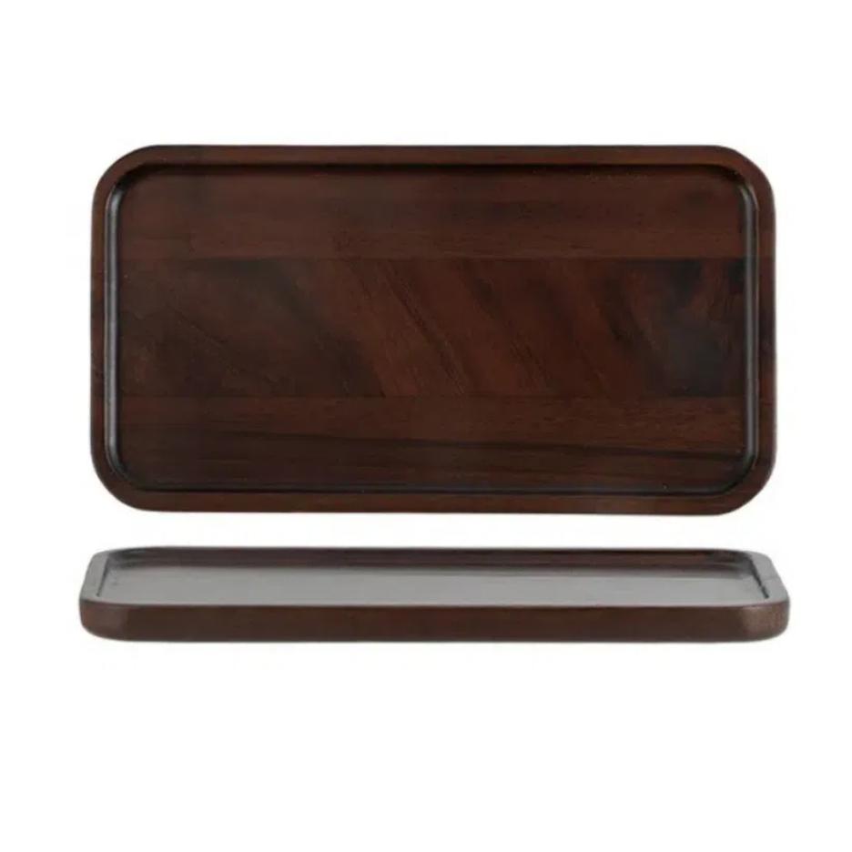 Solid Wood Black Walnut Tea Tray Household Kitchen Serving Platter  Kitchen Supplies