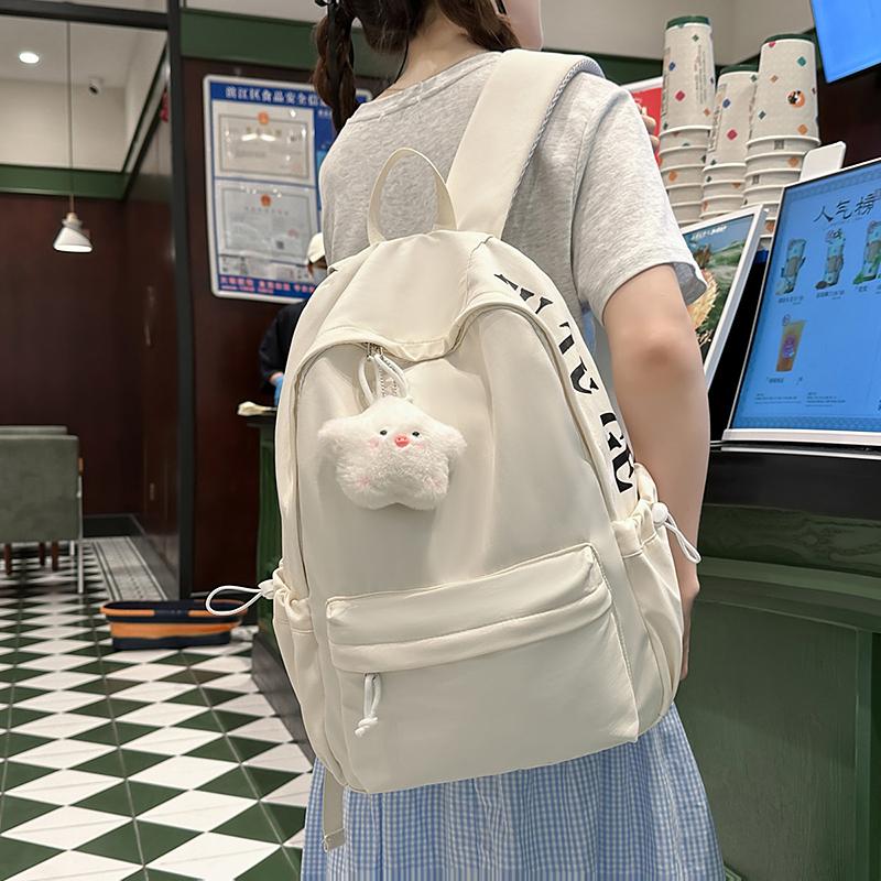 Letter Printed Backpack Women's Lightweight Schoolbag for Primary School Students Large Capacity Campus Backpack