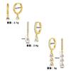 Elegant Teardrop Zircon Tassel Earrings Versatile Hoop Stud Set Sophisticated Dangle Drop Jewelry For Women Daily Wear