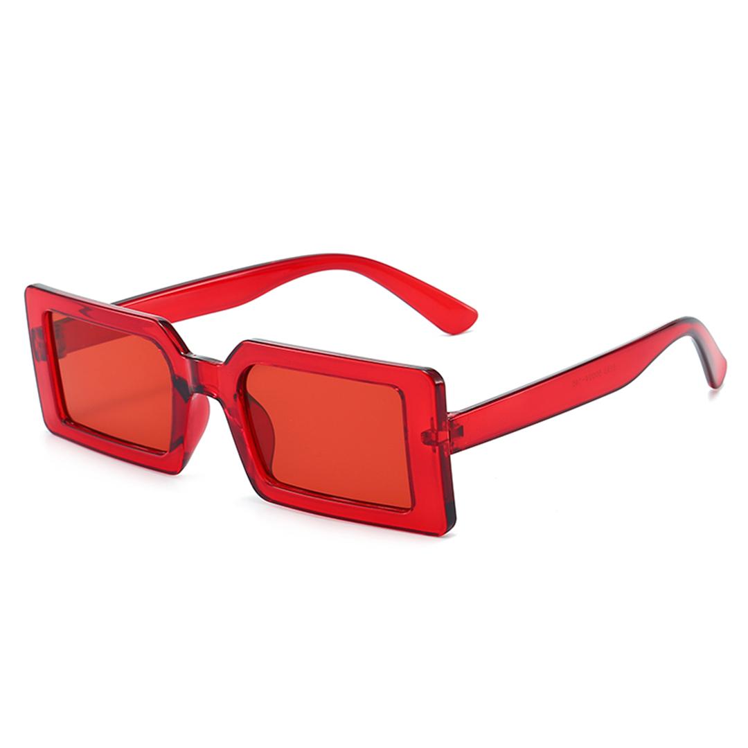 

A pair of pc fashion small box square fashion mirror street shooting catwalk sunglasses female fashion glasses красный