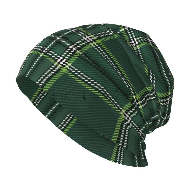 Custom GTI Tartan Plaid Beanie Hat Warm Bonnet Cap Adults Knitted Hats Headwear Vintage Street Skullies Beanies for Women Men