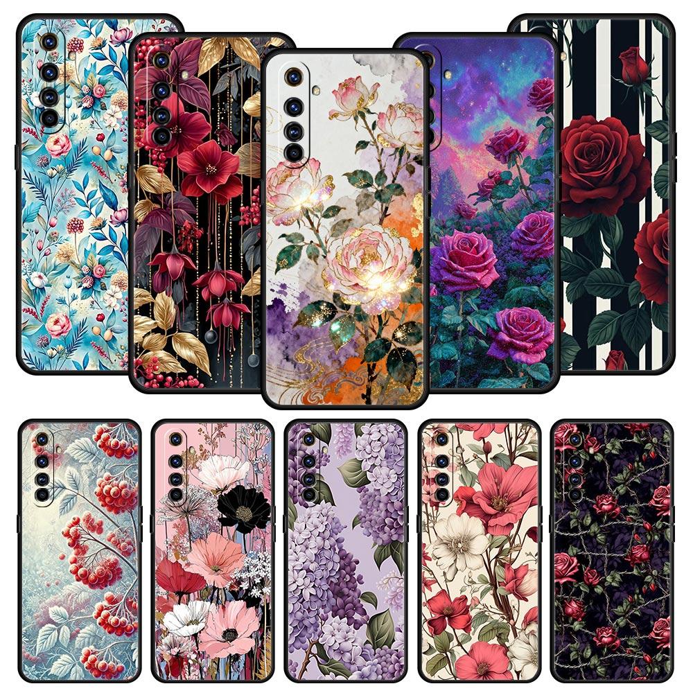 Oil Painting Flowers Pattern Design Case For Realme C67 C63 C55 C53 C35 C25 C21 GT 2 3 5 6 10 11 12 13 Pro Soft TPU Phone Cover