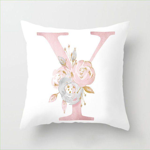 Flower Letter Pillow Soft and Breathable Sofa Car Lumbar Support Office Waist Protection Pillowcase