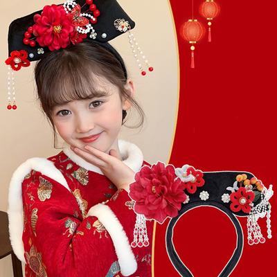 Flower Chinese Style Headwear Tassel Pearl Ancient Style Headband Princess Hair Hoop Hanfu Headdress Hanfu Hair Clip Women