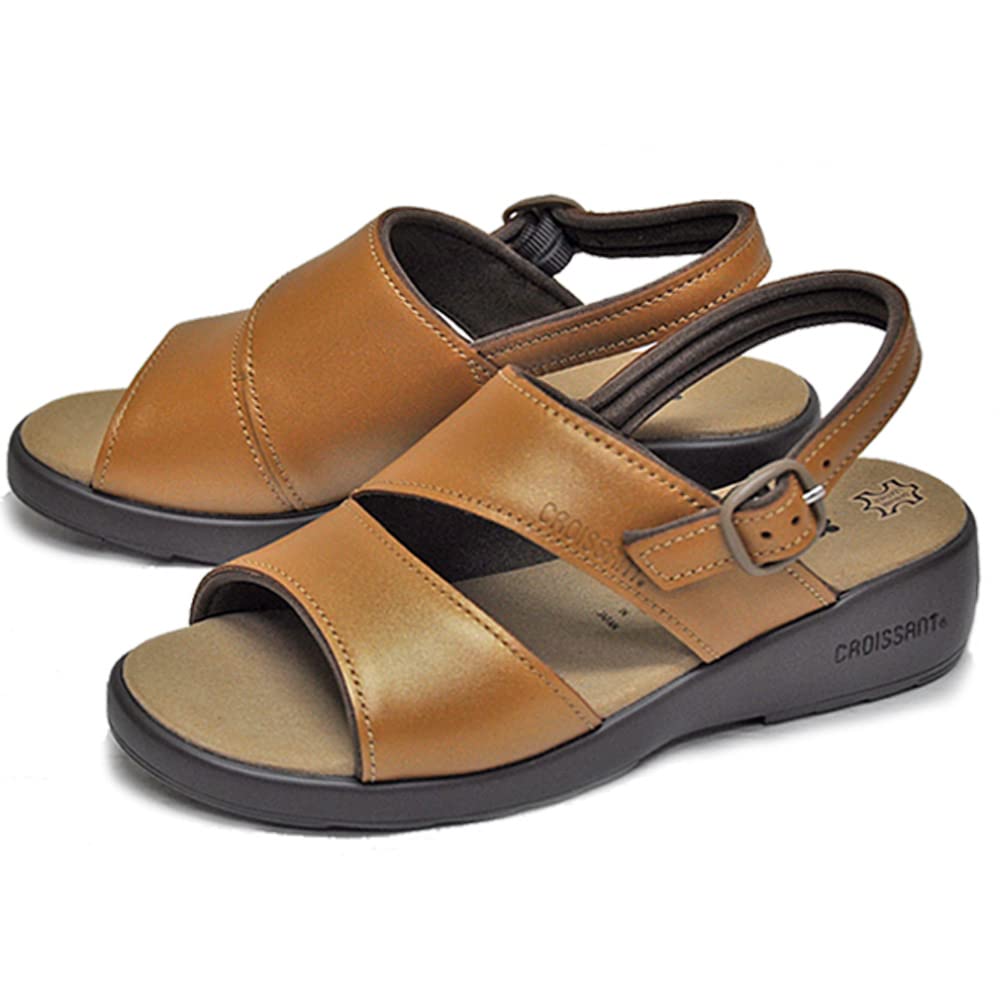 Croissant Leather Sandals CR4598 Camel LL Women's (205)