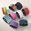 Bracciale in Pelle Comodo Borchie Quadrate Punk Bangle Regolabile per Uso Quotidiano Regalo Accessorio di Moda