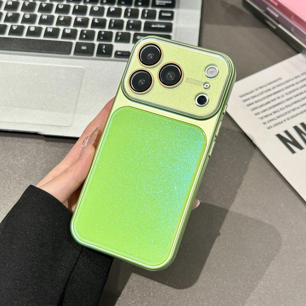 New Glitter Glass New Color Change 17 Seconds Suitable for iPhone17promax Mobile Phone Case 16pro All-inclusive 14/15