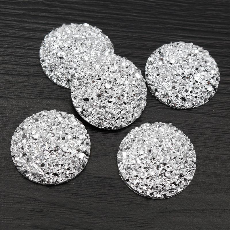 

New Fashion 10pcs 20mm 25mm Mix Colors Natural ore Style Flat back Resin Cabochons For Bracelet Earrings accessories 20mm
