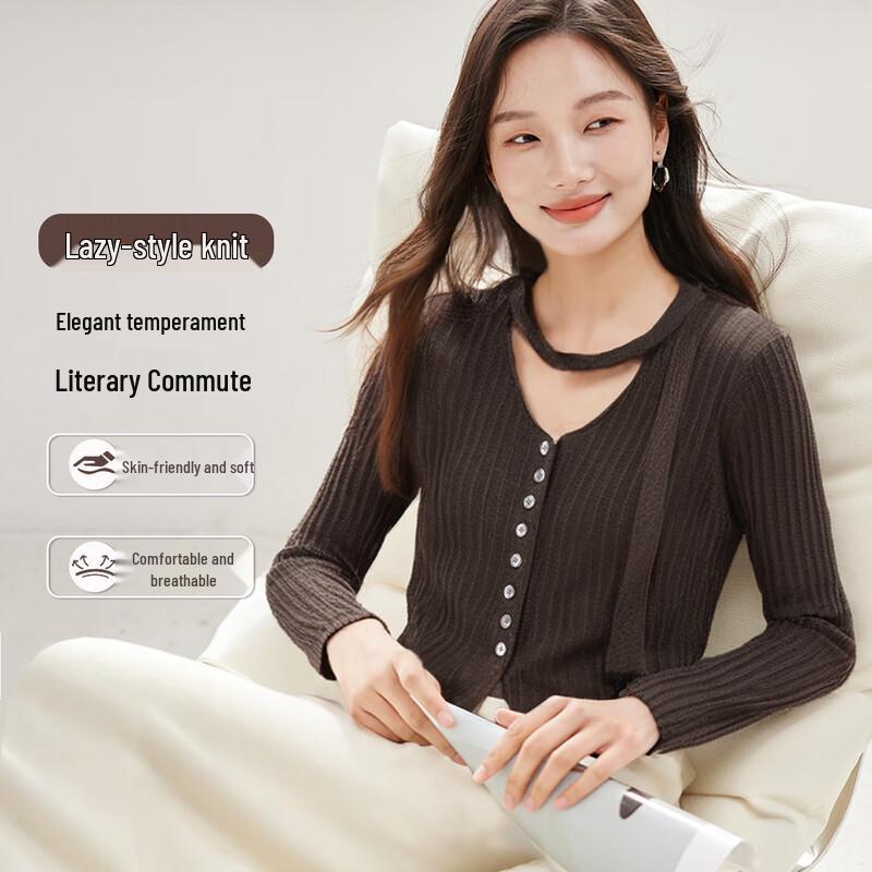 

Трикотажный топ с V-образным вырезом и завязками на талии от Handu Yishe One Size