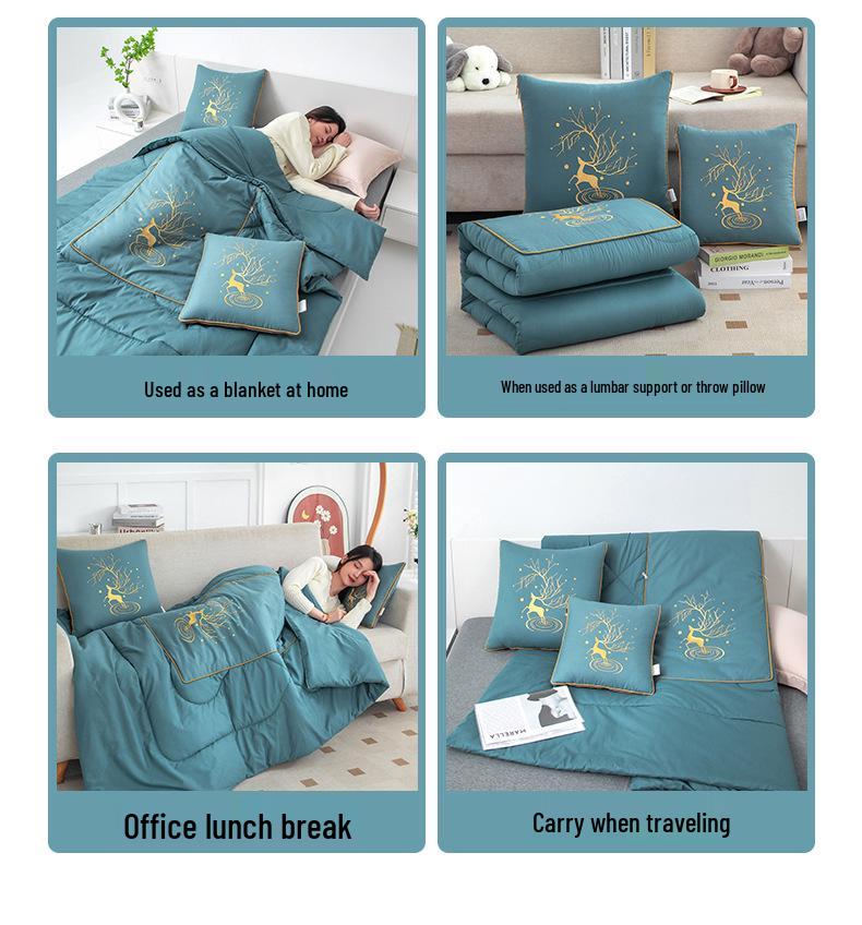 2025 Starry Sky Sika Deer Cotton Pillow & Blanket Set