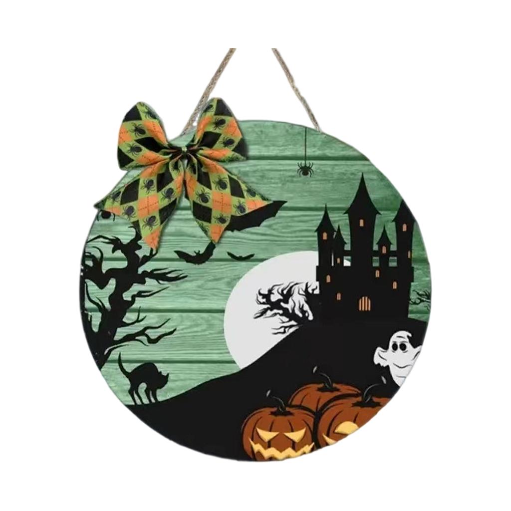 Halloween Wooden Hanging Sign for Home Yard Front Door Party Atmosphere Decoration Suitable for Indoor Outdoor Use
