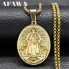 Brasilien Nossa Senhora Unsere Liebe Frau von Aparecida Medaillen-Halskette für Männer Frauen Edelstahl Goldfarbene Kette Schmuck colar NZZ466S02