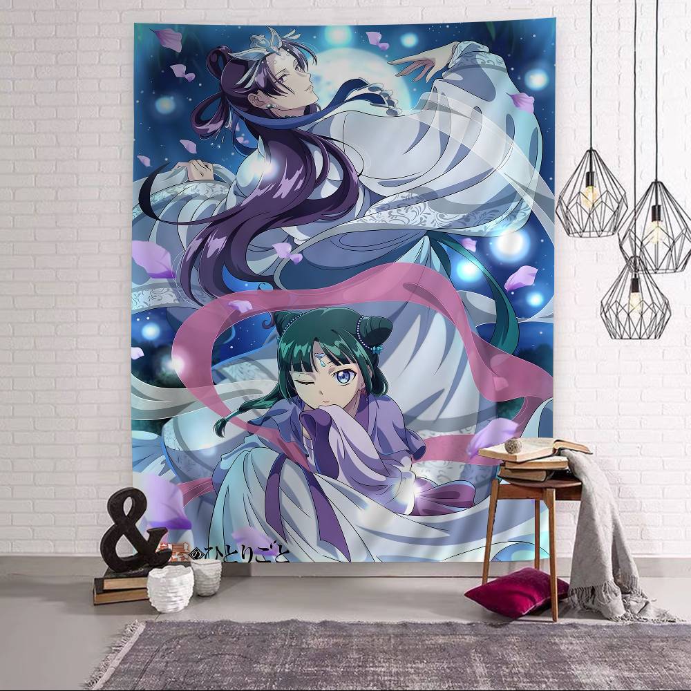Maomao Anime Deníky lékárnice Barevný gobelín Nástěnná dekorace Závěsný tarot Hippie koberce na stěnu Dekorace na stěnu do koleje