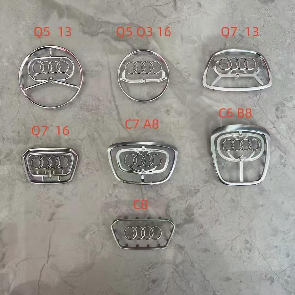 Kompatible Ersatz-Lenkrademble in mattem Silber für die Modelle A4L, A6L, A7, A8L, Q3, Q5, Q7.