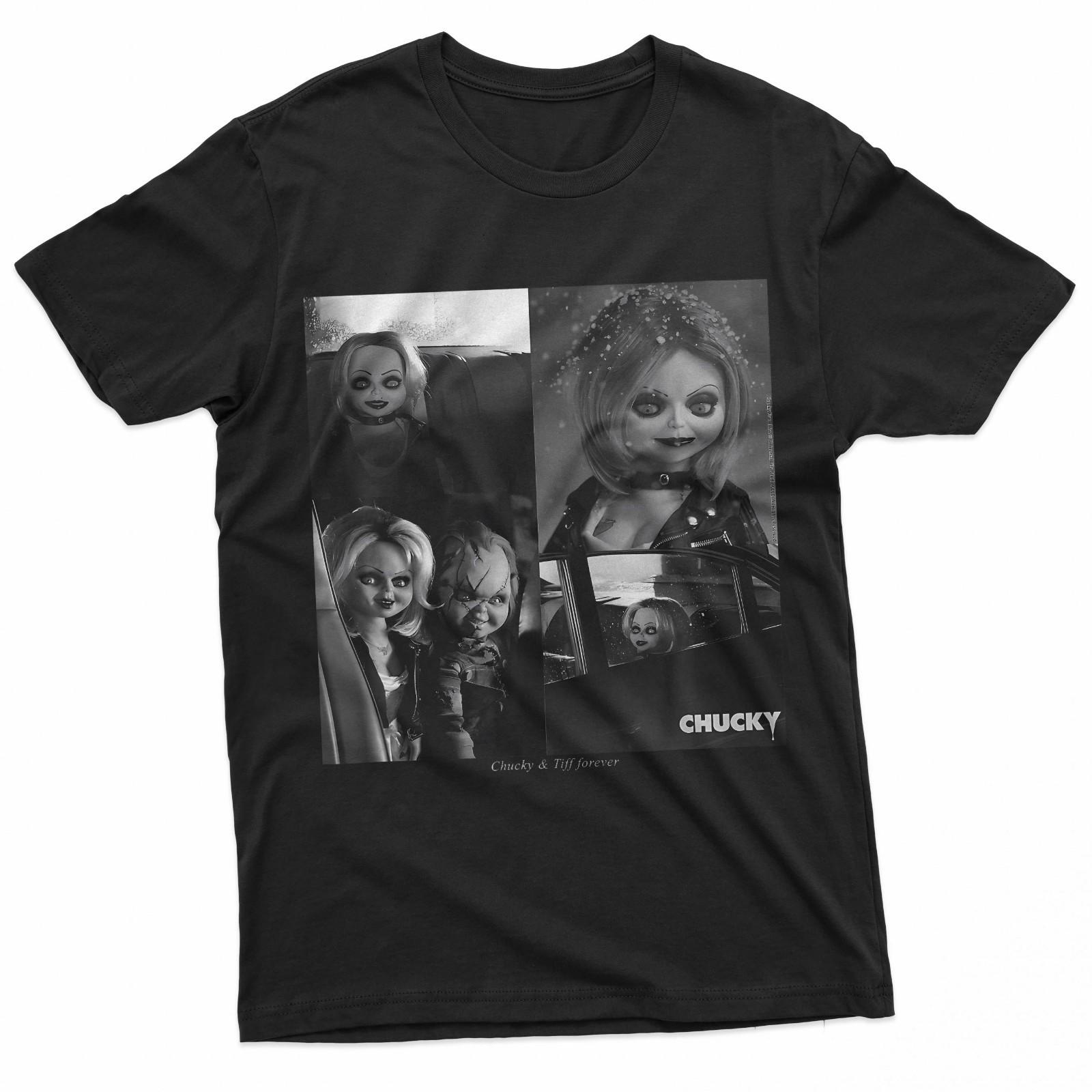 Chucky And Tiffany Black And White Horror Couple Style T-Shirt L