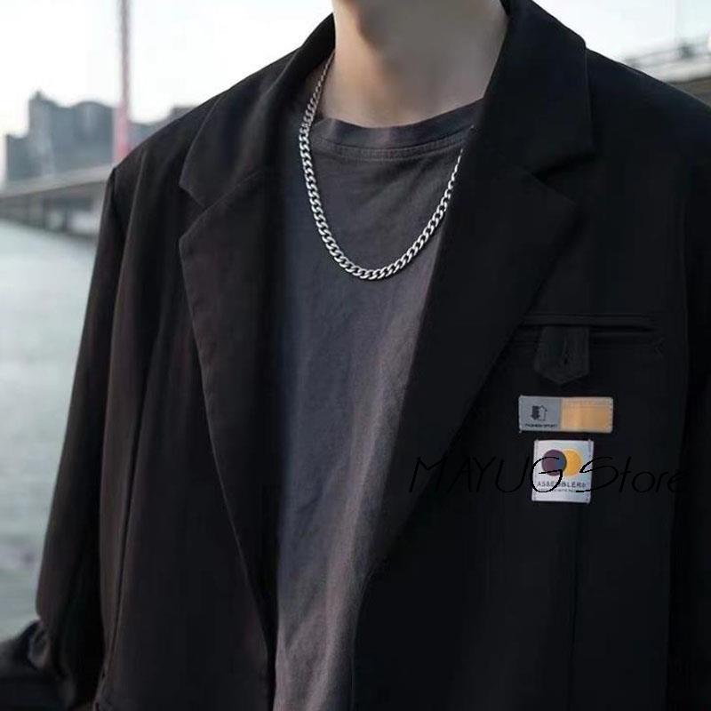 2024 New Long Stainless Steel Chain Necklace for Women Men On The Neck Hip Hop Jewelry Accessories Choker Valentine's Day