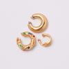 Fashionable Design, Colorful Circular Ear Clip Earrings, Copper Material, Gold-plated and Color Preserving